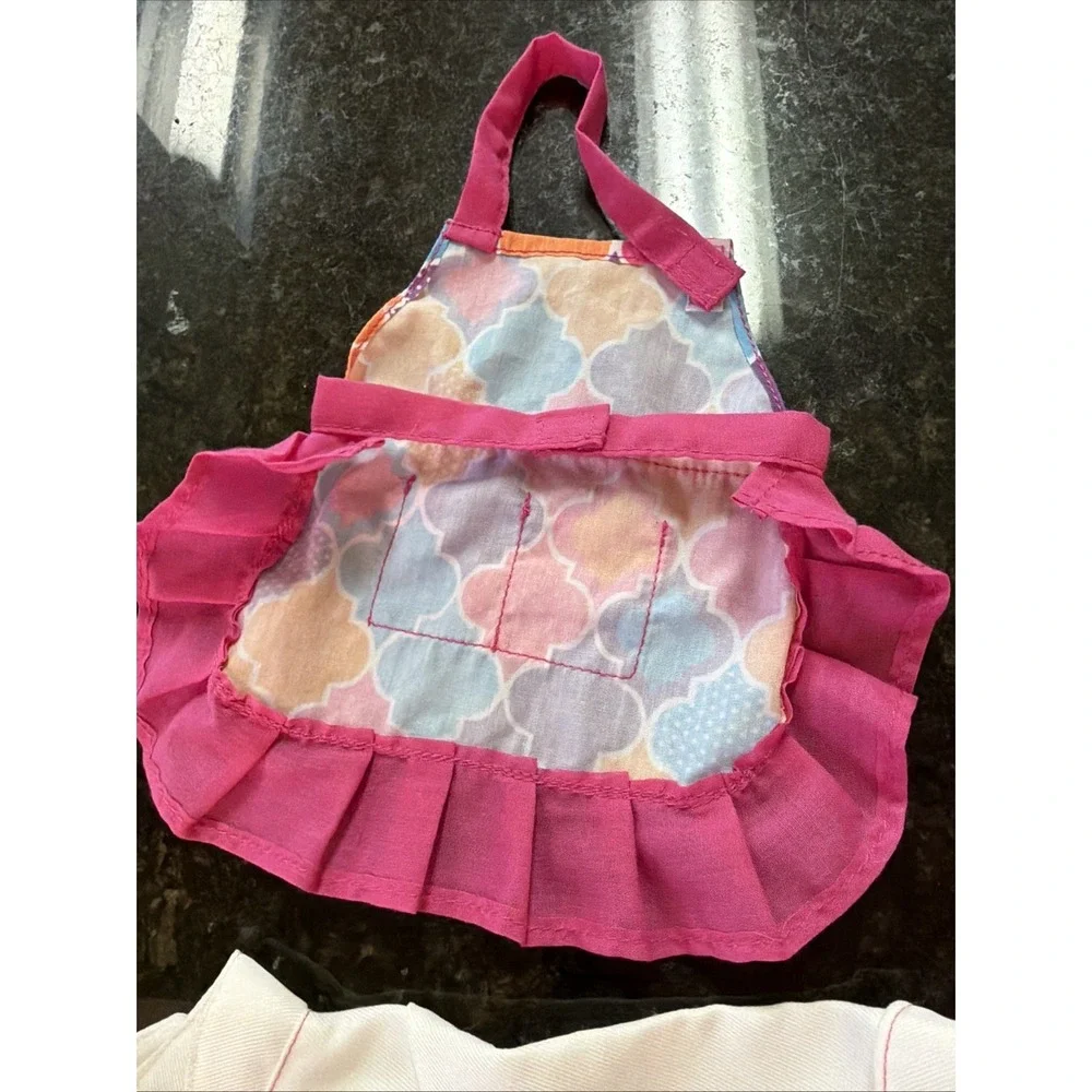 18 In Doll Baking Apron Jacket Accessories Kitchen w/‎ Girls Apron And Chefs Hat